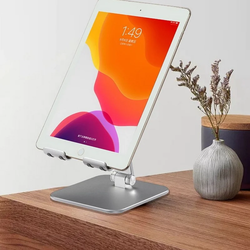 P54 Adjustable Folding Mobile Phone Stand Tablet Riser Heat Dissipation Cooling Bracket Holder - Rose Gold