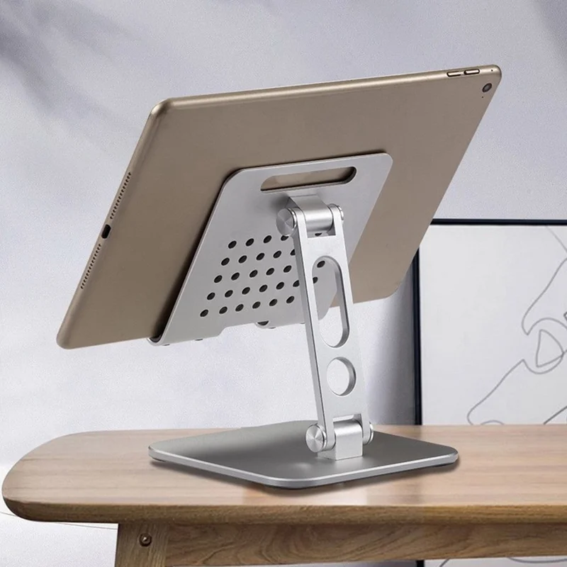 P54 Adjustable Folding Mobile Phone Stand Tablet Riser Heat Dissipation Cooling Bracket Holder - Rose Gold