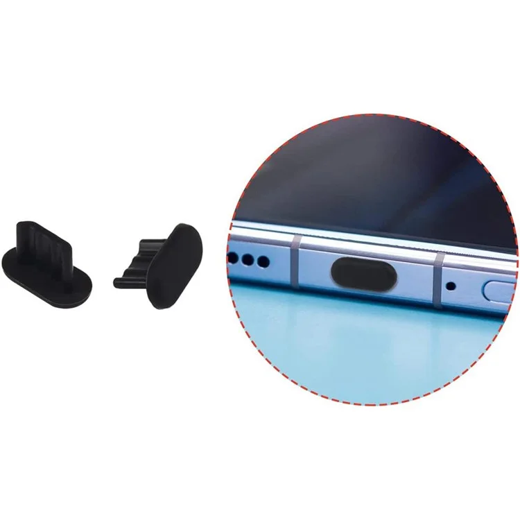 Phone Anti-dust Plug for Lightning and Android Micro USB Port, Cell Phone Dirt Prevention Plug Dust Cover Cap - White