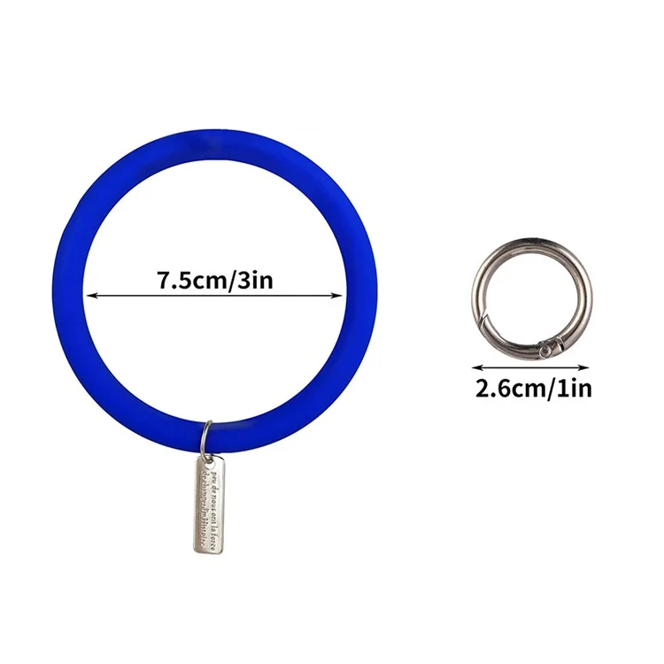 JUNSUNMAY Cinturino in silicone liquido a forma di anello anti-perdita per cellulari - Blu scuro 