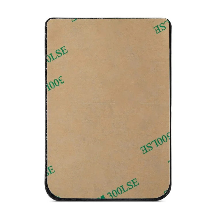 MUXMA MX112 Adhesive Phone Card Holder Ring Stand RFID Blocking Cowhide Texture Leather Card Pocket - Black