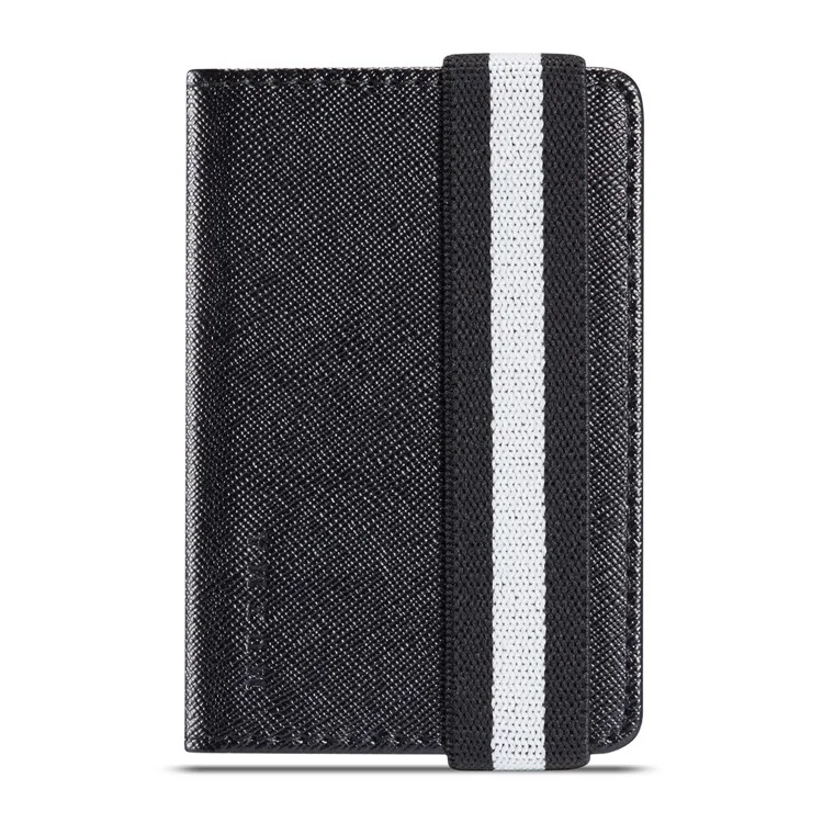 MUXMA MX110 Suporte de Cartão de Telefone com Banda Elástica Grip Carteira de Telefone RFID Blocking Adesivo Coloque no Bolso do Cartão de Crédito da Capa do Telefone - Preto