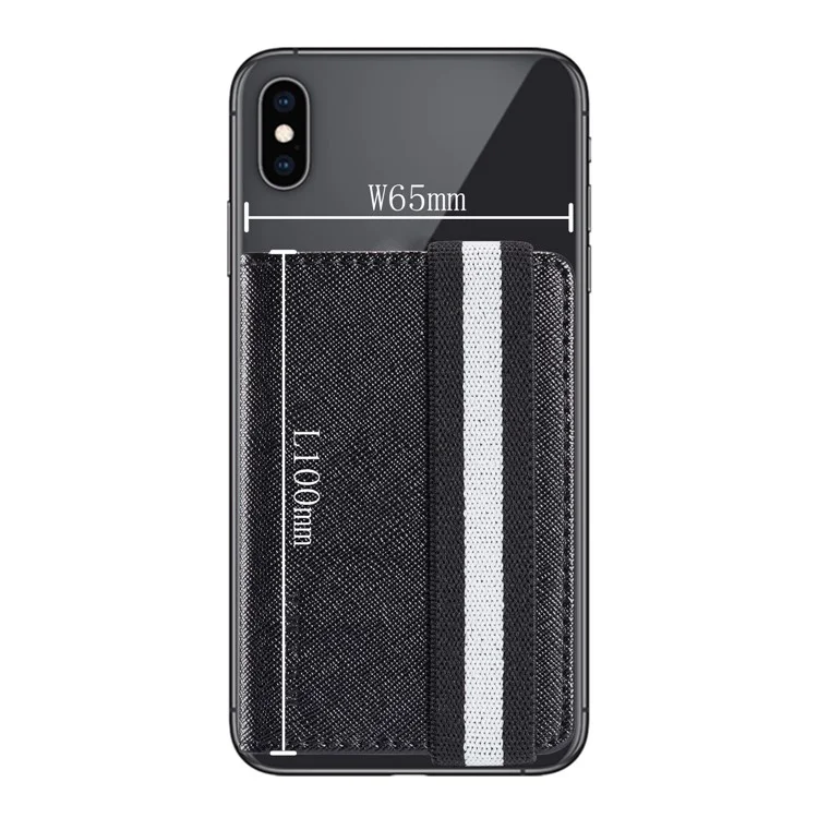 MUXMA MX110 Suporte de Cartão de Telefone com Banda Elástica Grip Carteira de Telefone RFID Blocking Adesivo Coloque no Bolso do Cartão de Crédito da Capa do Telefone - Preto