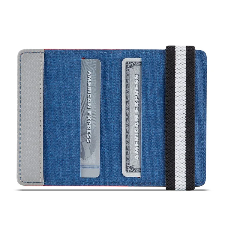 MUXMA MX110 Phone Card Holder Elastic Band Grip Phone Wallet RFID Blocking Adhesive Stick On Credit Card Pocket for Back Of Phone Case - Red