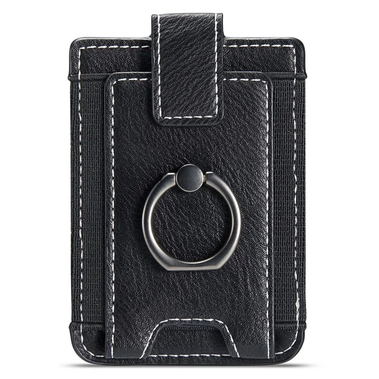 MUXMA MX116 Telefonkartenhalter RFID-blockierende Ring-Kartenhalter Hülle Aufkleber Ziehen Sie 8 Kartenhalter - schwarz