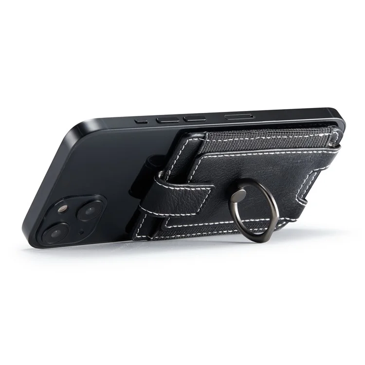 MUXMA MX116 Telefonkartenhalter RFID-blockierende Ring-Kartenhalter Hülle Aufkleber Ziehen Sie 8 Kartenhalter - schwarz