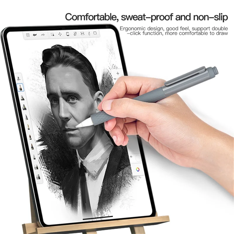 Funda de silicona suave para Apple Pencil Pro / Lápiz (2.ª generación), agarre antideslizante con 2 fundas para puntas - Rosa