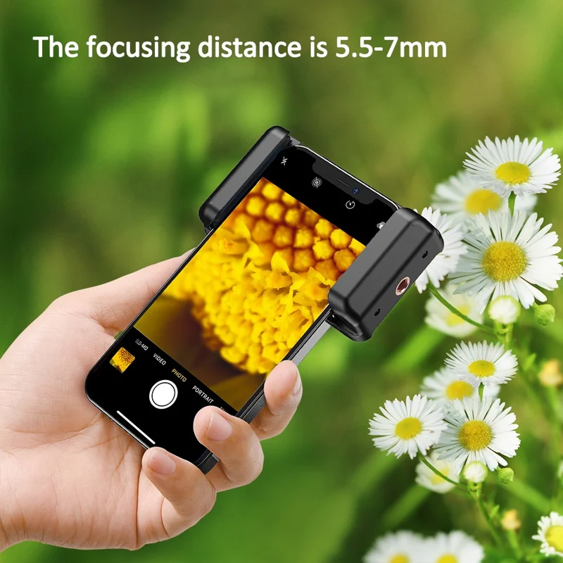 APEXEL MS009 Phone Microscope LED Light Design Microscope Magnifier with Telescopic Cell Phone Clip