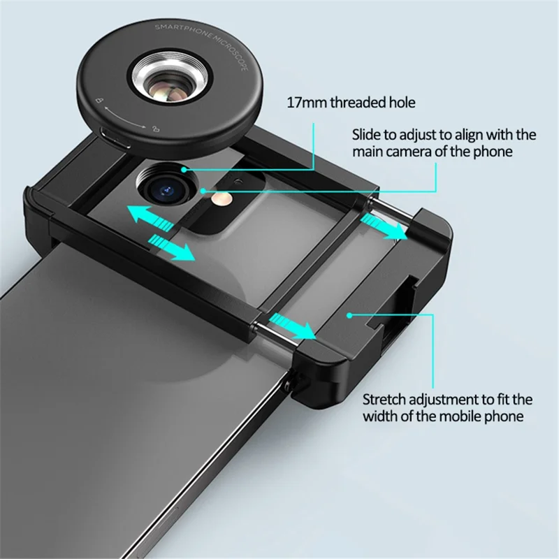APEXEL MS009 Phone Microscope LED Light Design Microscope Magnifier with Telescopic Cell Phone Clip