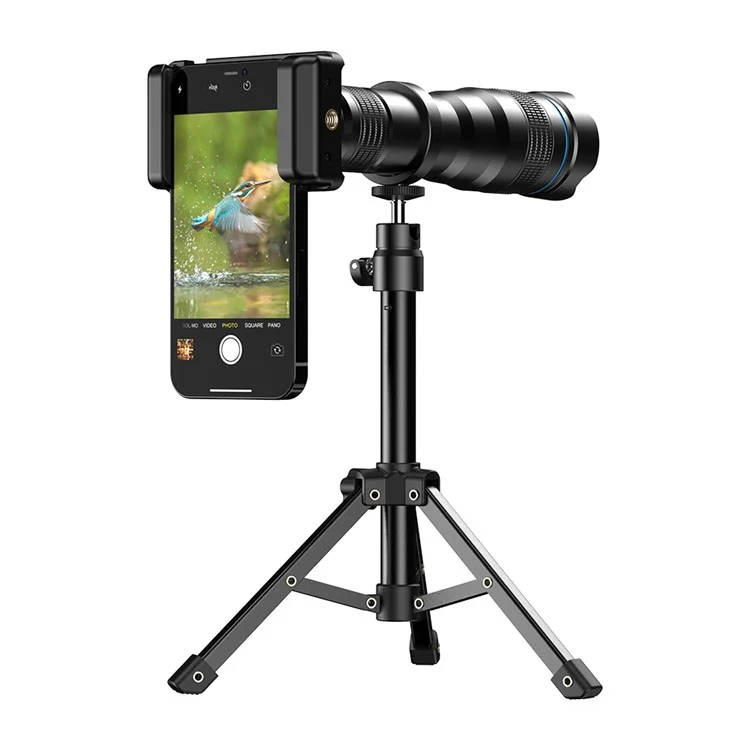 APEXEL 36XJJ020 36X Monocular Telephoto Lens Tripod Stand Set Universal Phone Camera Lens Kit for Bird Watching