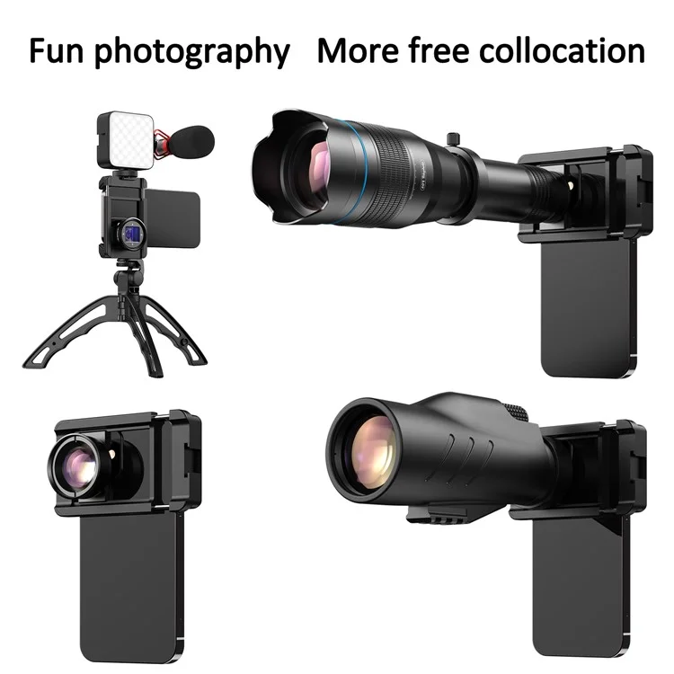 APEXEL F001 Portable Smartphone Clip Cage External Camera Clip with 1 / 4 Inch Screw Hole for Selfie Stick, Camera Stand Tripod Mount