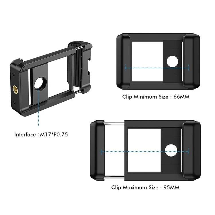 APEXEL F001 Portable Smartphone Clip Cage External Camera Clip with 1 / 4 Inch Screw Hole for Selfie Stick, Camera Stand Tripod Mount