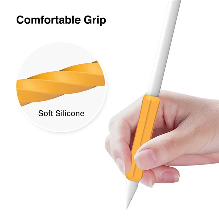 STOYOBE For Apple Pencil (1st / 2nd Generation) / Huawei M-Pencil Pen Grip Non-Slip Sleeve Silicone Stylus Pen Grip Cover - Yellow