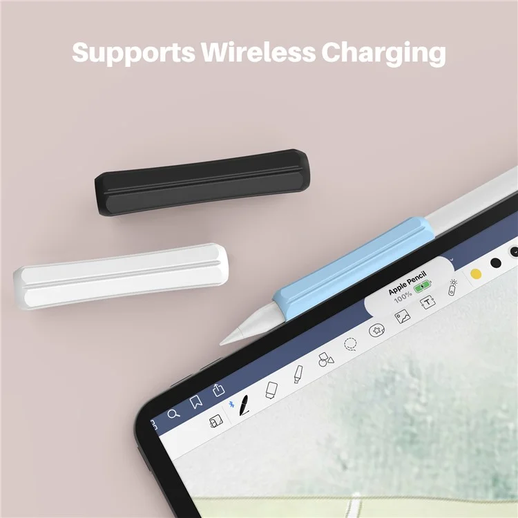 Stoyobe Para Apple Pencil 1st / 2da Generación / Huawei M-lap Pencil 3pcs Manga de Lápiz Óptico Stylus Stylus Lápiz Cubierta de Agarre - Azul Claro / Azul de Medianoche / Negro