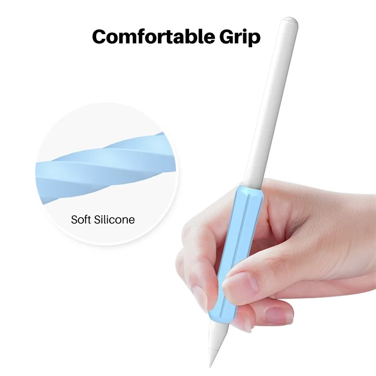 Stoyobe Para Apple Pencil 1st / 2da Generación / Huawei M-lap Pencil 3pcs Manga de Lápiz Óptico Stylus Stylus Lápiz Cubierta de Agarre - Azul Claro / Azul de Medianoche / Negro