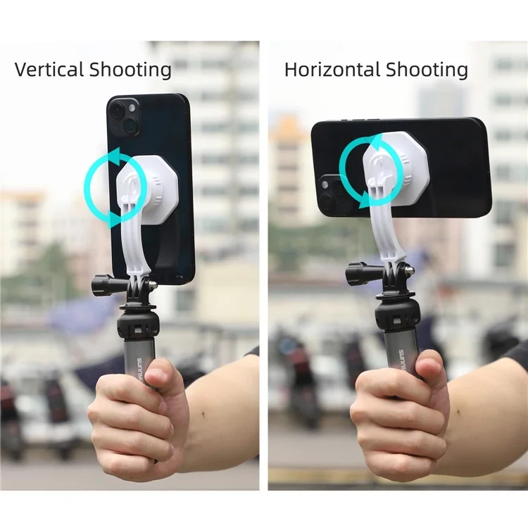 SUNNYLIFE ZJ561 2 in 1 Compatible with Magsafe Adapter Holder Magnetic Phone Mount for DJI Osmo, iPhone 12 / 13 / 14 Series