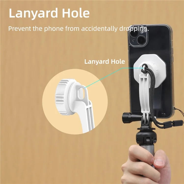 SUNNYLIFE ZJ561 2 in 1 Compatible with Magsafe Adapter Holder Magnetic Phone Mount for DJI Osmo, iPhone 12 / 13 / 14 Series