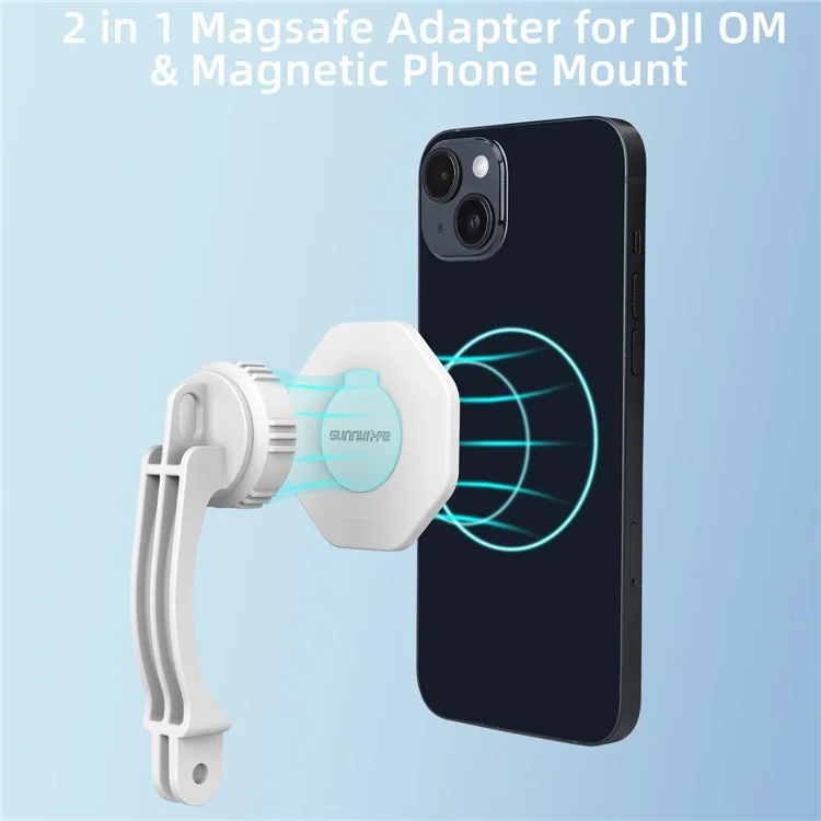 SUNNYLIFE ZJ561 2 in 1 Compatible with Magsafe Adapter Holder Magnetic Phone Mount for DJI Osmo, iPhone 12 / 13 / 14 Series