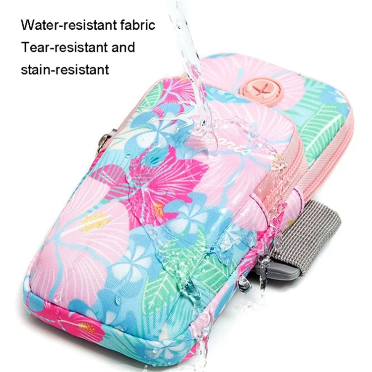 Brassard Élastique pour Téléphone de 18 x 9 cm avec Motif Floral, Sac de Rangement Petit Élément (Taille : L) - Violet Brillant