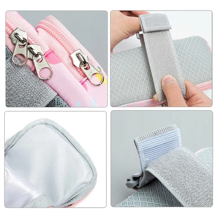 Brassard Élastique pour Téléphone de 18 x 9 cm avec Motif Floral, Sac de Rangement Petit Élément (Taille : L) - Violet Brillant