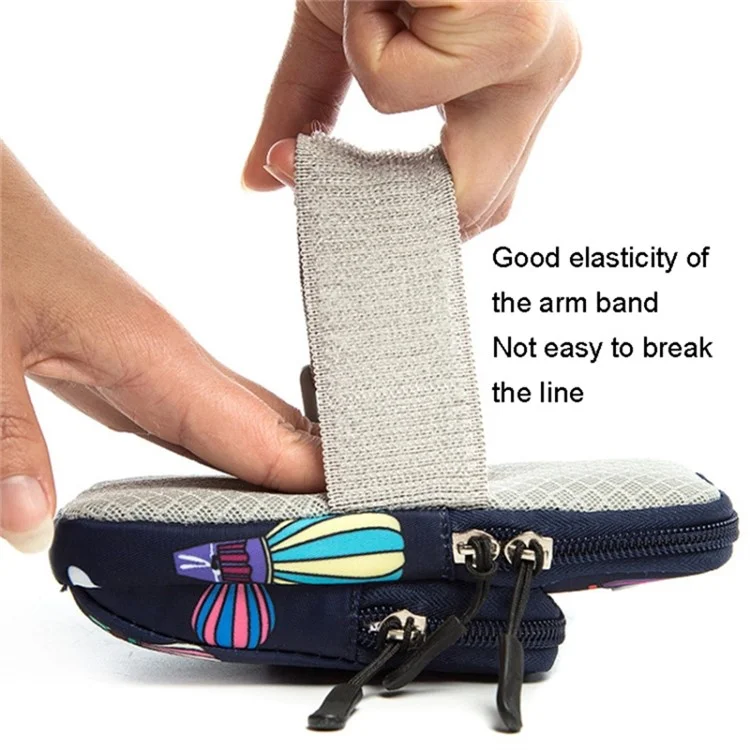 For Cell Phone Below 5.5-inch Hot Air Balloon Pattern Armband Pouch Running Phone Bag, Size S: 16*8cm - Rose