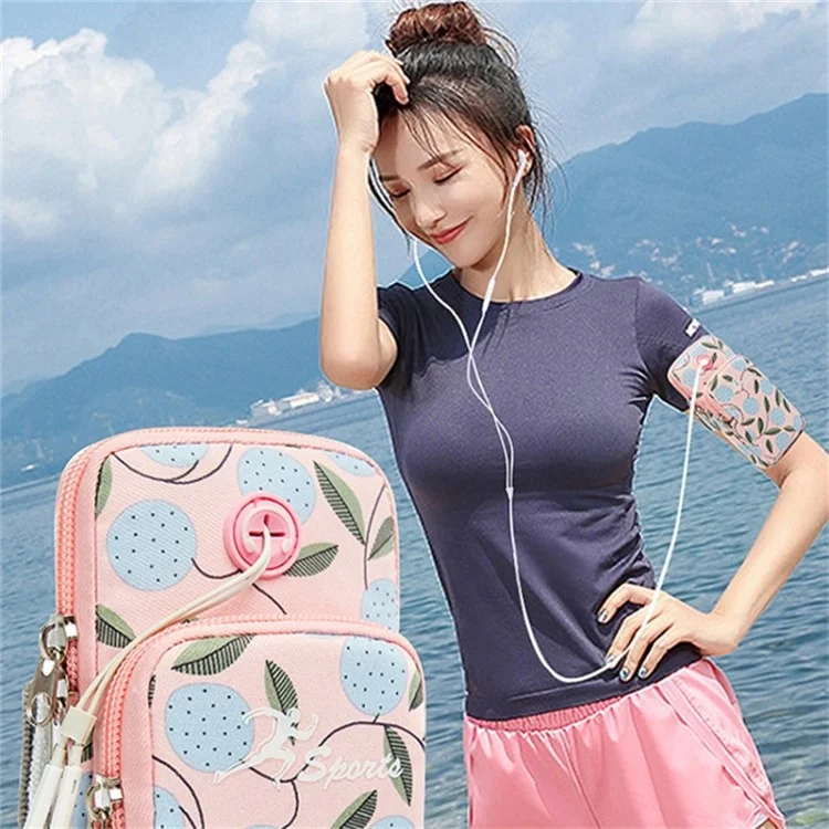 Sports Running Armband Cell Phone Holder Pouch Elastic Band Phone Storage Sleeve Bag, Size: S
