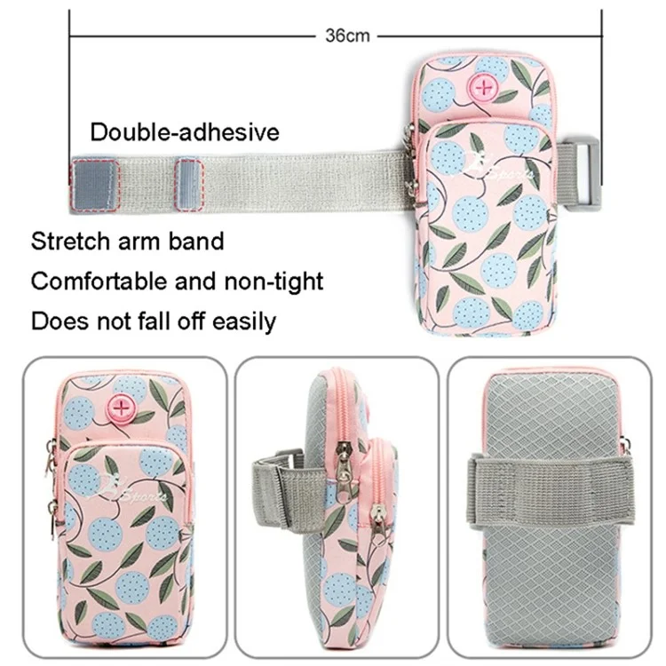 Sports Running Armband Cell Phone Holder Pouch Elastic Band Phone Storage Sleeve Bag, Size: S