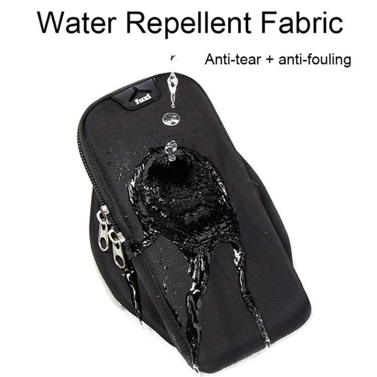 For Cell Phone Below 6.5-inch Armband Pouch Sports Running Oxford Fabric Phone Bag, 18*9cm - Black