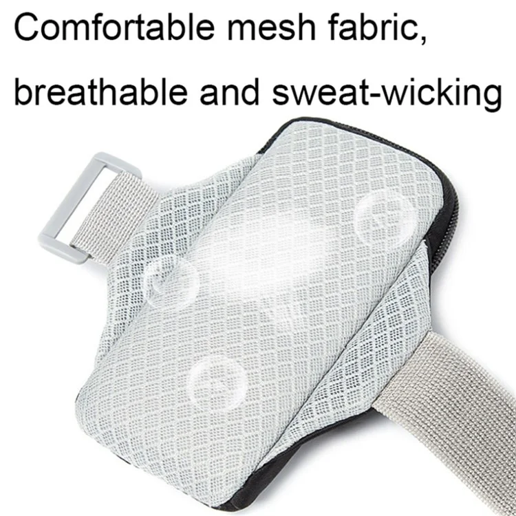 For Cell Phone Below 6.5-inch Armband Pouch Sports Running Oxford Fabric Phone Bag, 18*9cm - Black