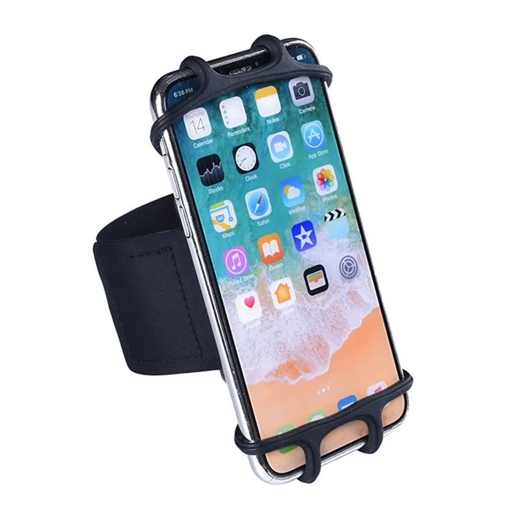 Running Armband for Universal 4-7 Inch Smartphones, 360-degree Rotatable Silicone Wristband Phone Holder