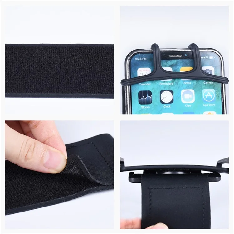 Brazalete para correr para smartphones universales de 4 a 7 pulgadas, soporte para teléfono con brazalete de silicona rotatorio de 360 grados
