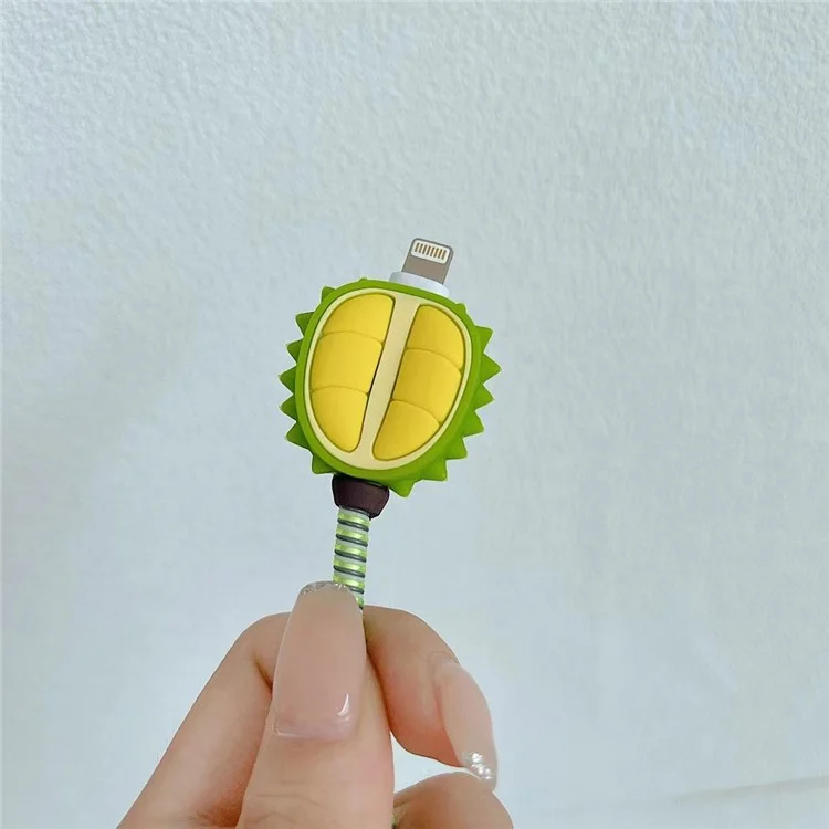 Durian Style Per iPhone 18W / 20W Caricabatterie da Parete Antiurto Custodia in Silicone Set con Protettore Cavo di Ricarica - Verde