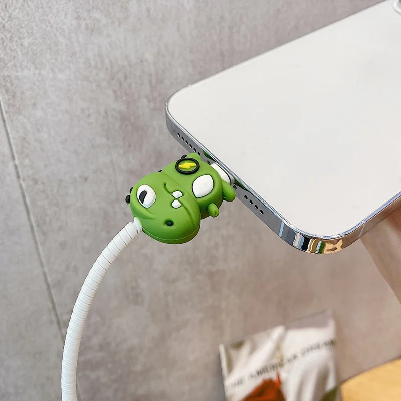 Cartoon Style Protective Case for iPhone 18W / 20W Charger Block Silicone Cover Set with Charging Cable Case - Dragon