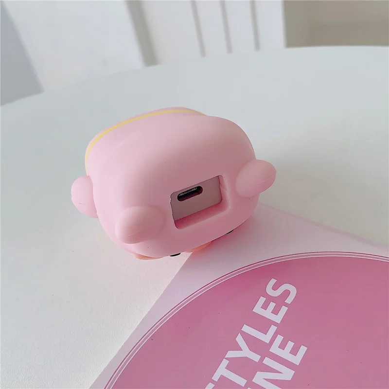 Cartoon Style Protective Case for iPhone 18W / 20W Charger Block Silicone Cover Set with Charging Cable Case - Backpack Pig