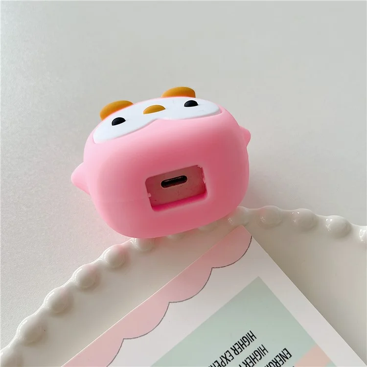 Cartoon Style Protective Case for iPhone 18W / 20W Charger Block Silicone Cover Set with Charging Cable Case - Pink Penguin