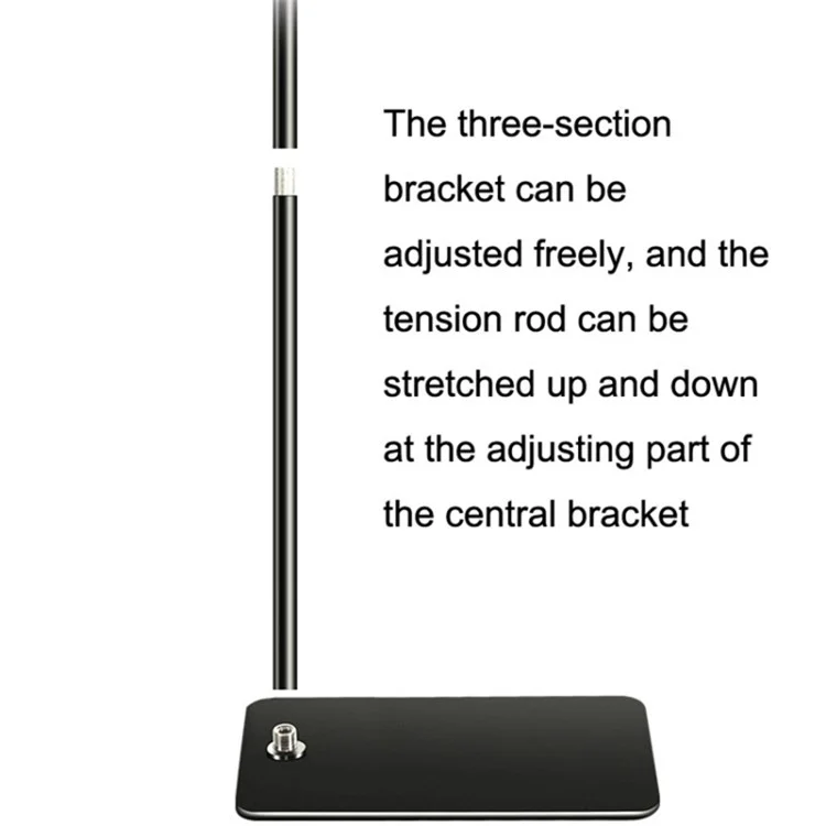 Cell Phone Stand 175cm Adjustable Height Phone Holder Mount Metal+ABS Multifunctional Clamp Mount