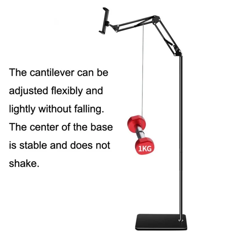 Cell Phone Stand 175cm Adjustable Height Phone Holder Mount Metal+ABS Multifunctional Clamp Mount