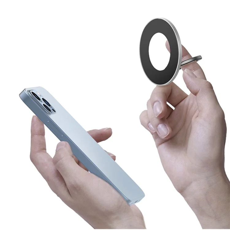 X3 Magnetic Desktop Phone Mount Cell Phone Ring Finger Metal Kickstand Compatible with MagSafe - Blue