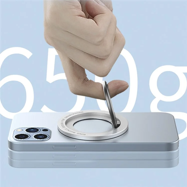 X3 Magnetic Desktop Phone Mount Cell Phone Ring Finger Metal Kickstand Compatible with MagSafe - Blue