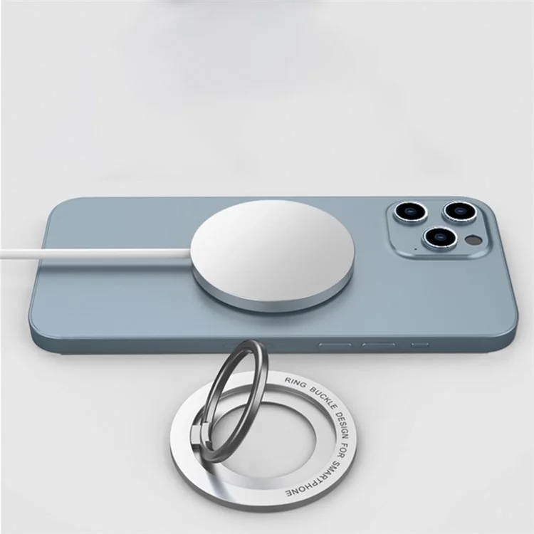 X3 Magnetic Desktop Phone Mount Cell Phone Ring Finger Metal Kickstand Compatible with MagSafe - Blue