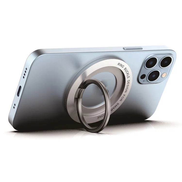 X3 Magnetic Desktop Phone Mount Cell Phone Ring Finger Metal Kickstand Compatible with MagSafe - Blue