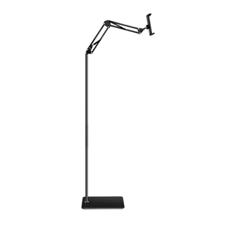 Supporto da pavimento per tablet 135 cm Altezza regolabile Supporto per telefono in metallo + ABS per dispositivi da 11,5-19 cm di larghezza