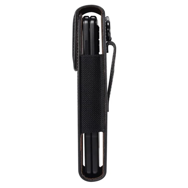 Sac de ceinture vertical Flip PU Leather pour téléphone portable, taille L: 170*78*25mm - Noir