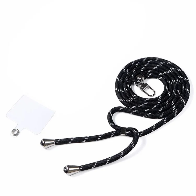 IMAK Sangle de téléphone portable universelle de 150 cm style long avec patch transparent, style long - Noir 