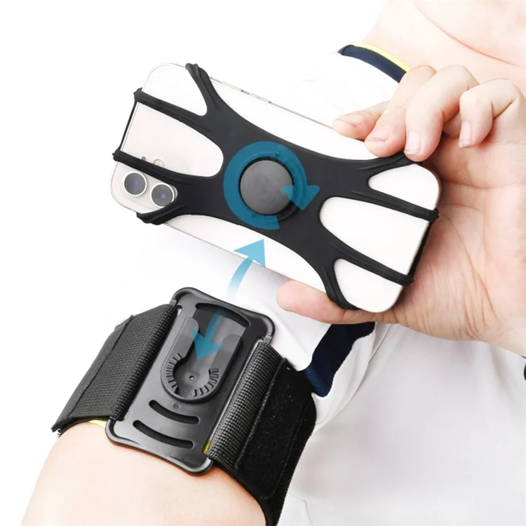 Detachable 360° Rotatable Forearm Armband Wristband Phone Holder for 4.5-7.0 inch Mobile Phone - Black