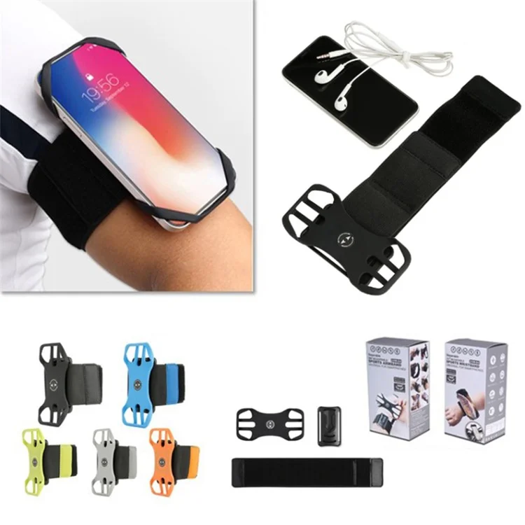 Detachable 360° Rotatable Forearm Armband Wristband Phone Holder for 4.5-7.0 inch Mobile Phone - Black