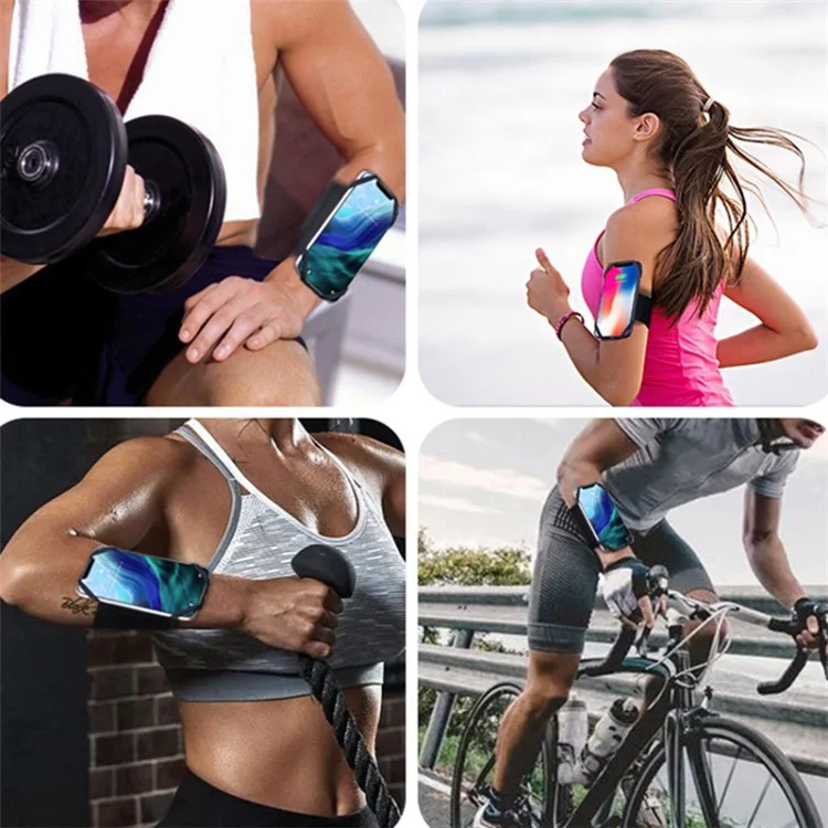 Abnehmbarer 360° drehbarer Unterarmmanschette-Armband-Handyhalter für 4,5-7,0 Zoll Mobiltelefon - Blau