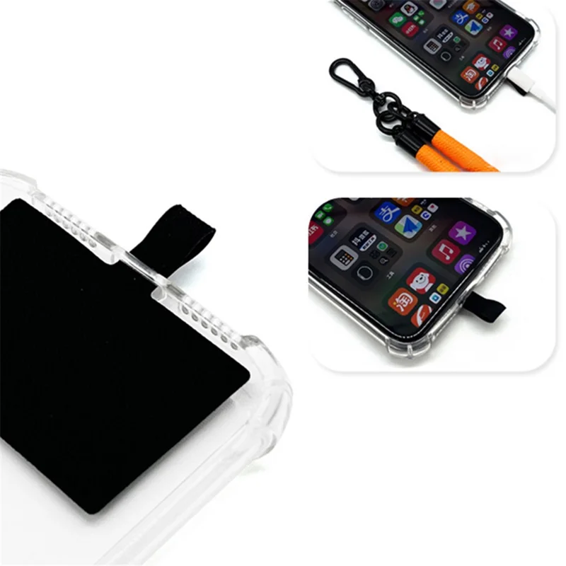 Regulowany Nylonowy Pasek na Telefon na Szyję lub Przez Ramię, Antyzłotowienny, z Kotwą z Wypalonego Płótna - Khaki + Znak Khaki