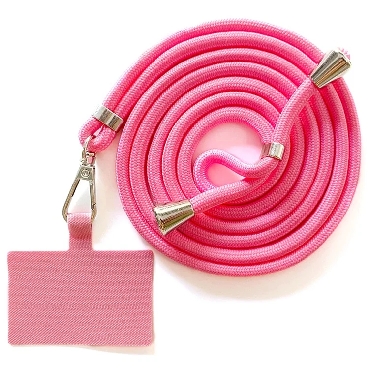 Alça Ajustável de Ombro / Pescoço em Poliéster Anti-perdido com Patch de Tecido Curado - Rosa+Patch Rosa