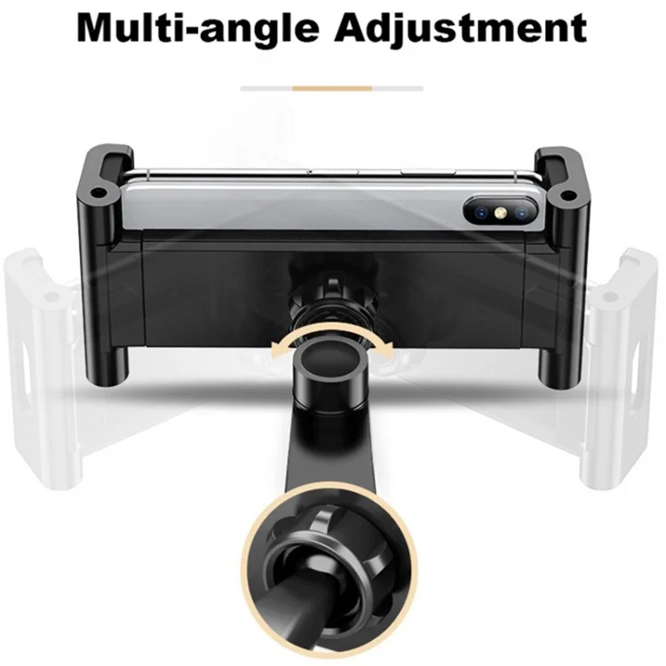 2-in-1 Desktop Aluminum Alloy Tablet Stand 360-degree Rotating Wall Mount Phone Holder for 4-12.9 inch Devices - Black